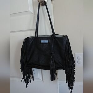 Prada Glace Calf Black Etiquette Fringe Leather tote bag